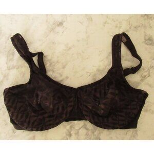 Olga Bra 36D Black Lace Lined Underwire 35519 Back Closure